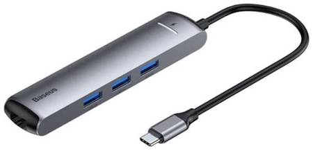 USB-концентратор Baseus Mechanical Eye (CAHUB-J), разъемов: 6, серый 19844153505811