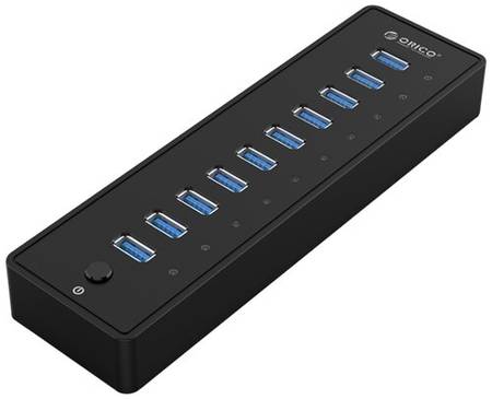 USB-концентратор ORICO P10-U3, разъемов: 10, черный 19844153534197