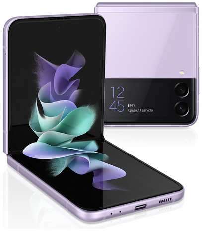 Смартфон Samsung Galaxy Z Flip 3 8/128 ГБ RU, nano SIM+eSIM, лавандовый 198441883060