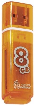 Флешка SmartBuy Glossy USB 2.0 8 ГБ, 1 шт., оранжевый 19844245647324