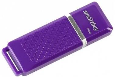 Флешка SmartBuy Quartz 16 ГБ, 1 шт., фиолетовый 19844245647331