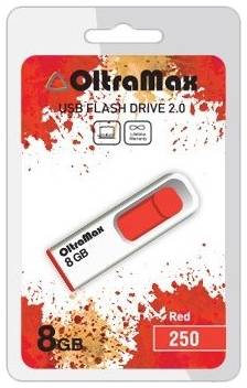Флешка OltraMax 250 8 ГБ, 1 шт., red 19844284466359