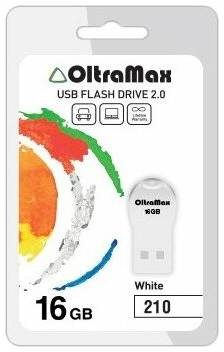 Флешка OltraMax 210 16 ГБ, 1 шт., white 19844284467394
