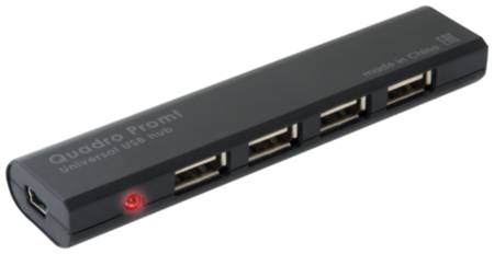 USB-концентратор Defender Quadro Promt (83200), разъемов: 4, 82 см, черный 19844292923209