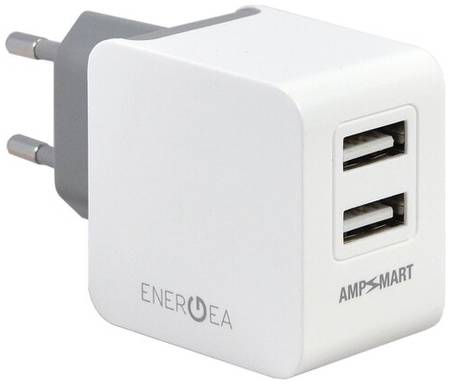 Сетевое зарядное устройство EnergEA Ampcharge 2 USB белое