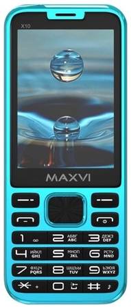 Телефон MAXVI X10, SIM+micro SIM, aqua blue 19844355403913