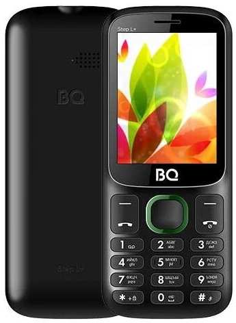 Телефон BQ 2440 Step L+, 2 SIM, черный / зеленый 19844370618508