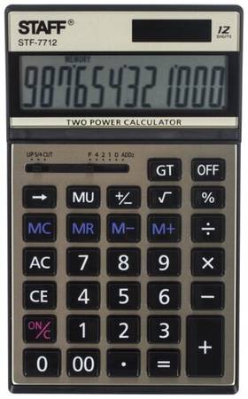 Калькулятор бухгалтерский STAFF STF-7712, золотистый, 4 шт 19844383590480