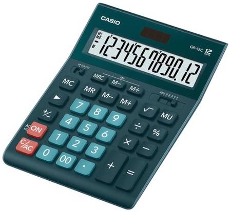 Калькулятор настольный CASIO GR-12С, зеленый 19844383591572