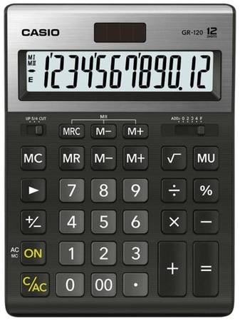 Калькулятор настольный CASIO GR-120, черный 19844383591866