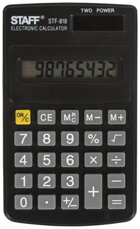Калькулятор STAFF STF-818, черный 19844383596530