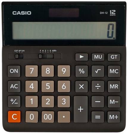 Калькулятор бухгалтерский CASIO DH-12-BK-S, черный/серый 19844383597835