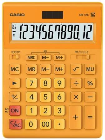 Калькулятор настольный CASIO GR-12С, оранжевый 19844385008546