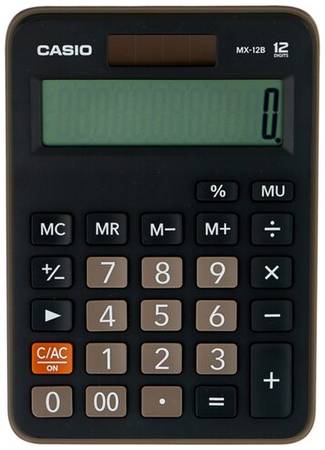 Калькулятор настольный CASIO MX-12B, черный 19844385008581