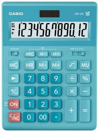 Калькулятор настольный CASIO GR-12С, голубой 19844385015318