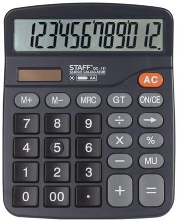 Калькулятор бухгалтерский STAFF PLUS DC-111, черный 19844385015355