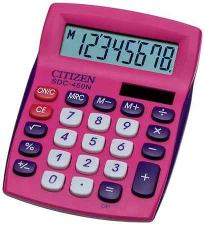 Калькулятор карманный Citizen LC-110NR-PK, 8 разр, питание от батарейки, 58*88*11мм, розовый 19844395167727