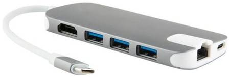 USB-концентратор Red Line Multiport adapter Type-C 8 in 1, разъемов: 8, серый 19844397128008