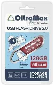 USB Flash Drive 128Gb - OltraMax 290 2.0 OM-128GB-290-Dark Red 198444849575
