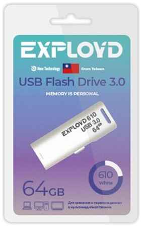 USB Flash Drive 64GB Exployd 610 EX-64GB-610-White 198444887711