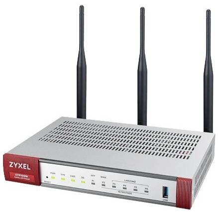Wi-Fi беспроводной межсетевой экран ZYXEL ZyWALL ATP100W, белый/черный/красный 19844503081976