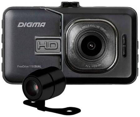 Видеорегистратор DIGMA FreeDrive 118 DUAL, 2 камеры, черный 19844507609333