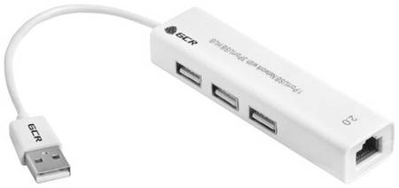 USB 2.0 Разветвитель на 3 порта + 10/100Mbps Ethernet Network GCR-AP03 19844517253844