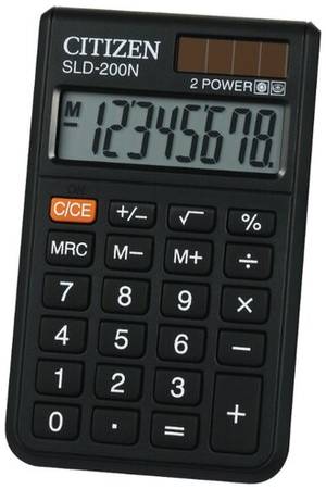Калькулятор карманный CITIZEN SLD-200N, черный 19844520807344