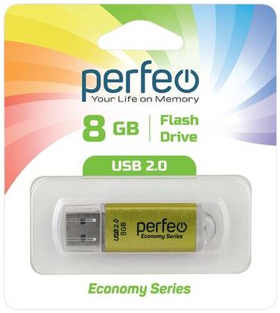 USB флешка Perfeo 8GB E01 Gold ES 19844520837380