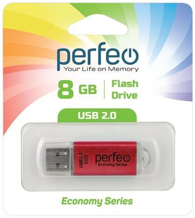 USB флешка Perfeo 8GB E01 Red ES 19844520837381