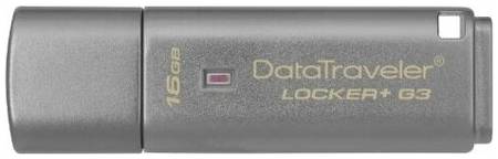 Флешка Kingston DataTraveler Locker+ G3 16 ГБ, 1 шт., серый 19844528985963