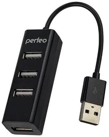 USB-Концентратор Perfeo 4 Port, (PF-HYD-6010H Black) чёрный 19844541434903