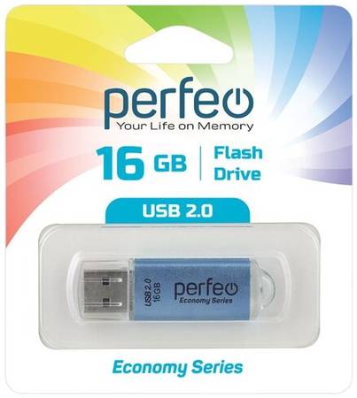 USB флешка Perfeo 16GB E01 Blue ES 19844543787938