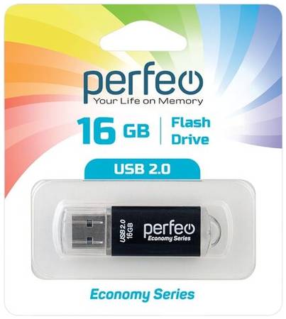 USB флешка Perfeo 16GB E01 Black ES 19844543787995