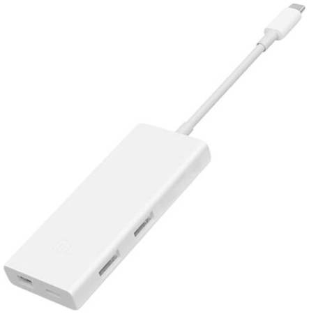 USB-концентратор Xiaomi ZJQ02TM, разъемов: 3, белый 19844544340715