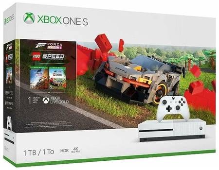 Игровая приставка Microsoft Xbox One S 1 ТБ + Forza Horizon 4 + LEGO Speed Champions + XboxLiveGold 1мес