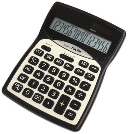Калькулятор бухгалтерский MILAN 152016BL, черный/белый, 5 шт 19844554314875