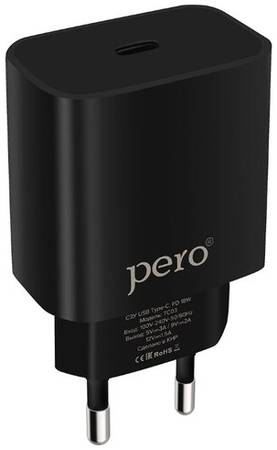 Сетевое зарядное устройство СЗУ PERO TC03 PD 18W черный 19844554623583