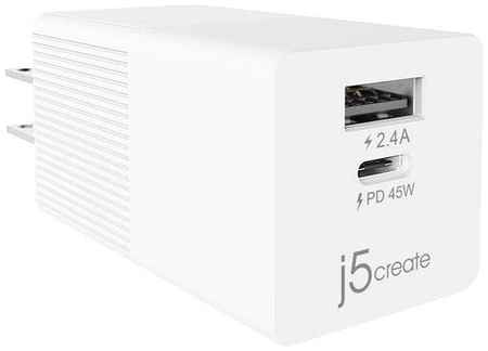 Сетевое зарядное устройство j5create 45W Dynamic PD USB-C Mini Charger (JUP2445) 19844558117078