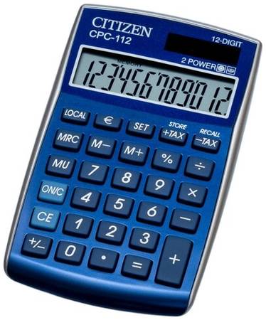 Калькулятор карманный CITIZEN CPC-112, синий 19844572041228