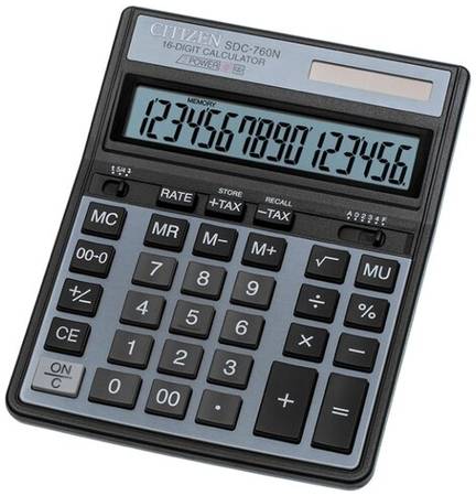 Калькулятор настольный CITIZEN SDC-760N, черный 19844572042820