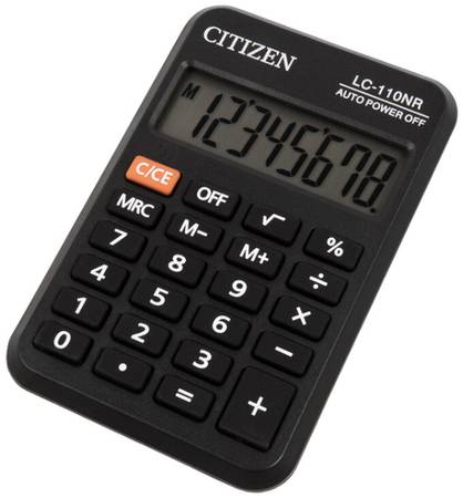 Калькулятор карманный CITIZEN LC-110NR, черный 19844572048661