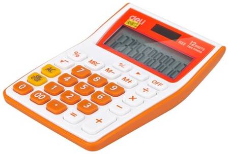 Калькулятор настольный Deli E1122/OR оранжевый 12-разр 19844572197997
