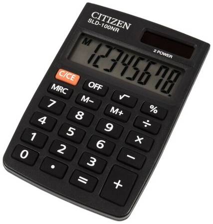 Калькулятор карманный CITIZEN SLD-100NR, черный, 3 шт 19844572349562