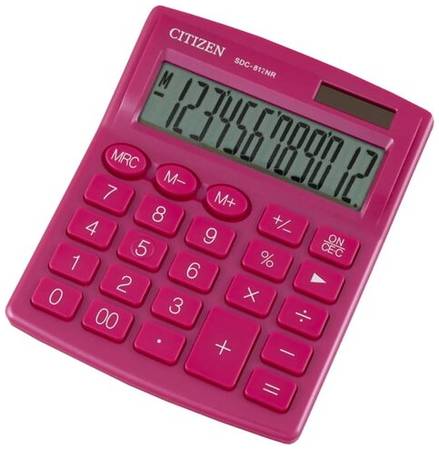Калькулятор бухгалтерский CITIZEN SDC-812NR, розовый 19844572349915