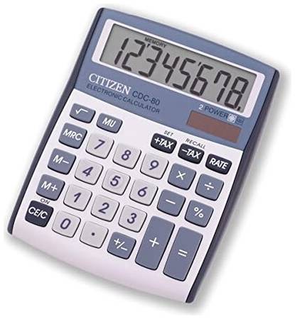 Калькулятор бухгалтерский CITIZEN CDC-80, серебристый 19844572384369