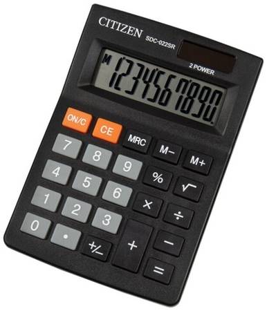 Калькулятор бухгалтерский CITIZEN SDC-022SR, черный 19844572386350