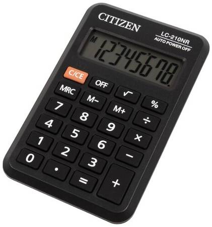 Калькулятор карманный CITIZEN LC-210NR, черный 19844572955336