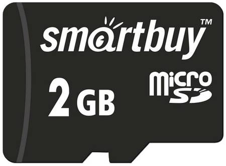 Карта памяти SmartBuy microSD 2 ГБ Class 2, адаптер на SD, 1 шт., черный