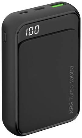 Портативный аккумулятор Deppa NRG Turbo Compact LCD, 10000 mAh, черный, упаковка: коробка 19844573639956